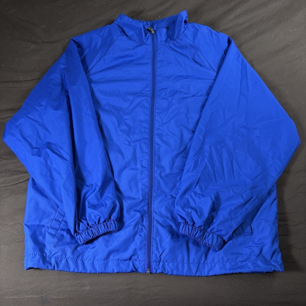 Vintage Russell Athletic Windbreaker Jacket Mens M Royal Blue Full Zip Y2K Mesh